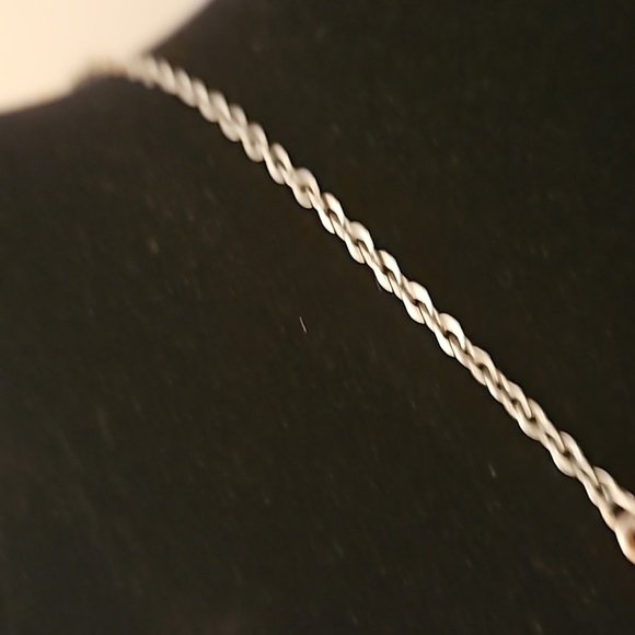 YCLM Pastel Rhinestones on Filagree Silvertone 15" Long w/ 4" Extension Necklace - Picture 6 of 8